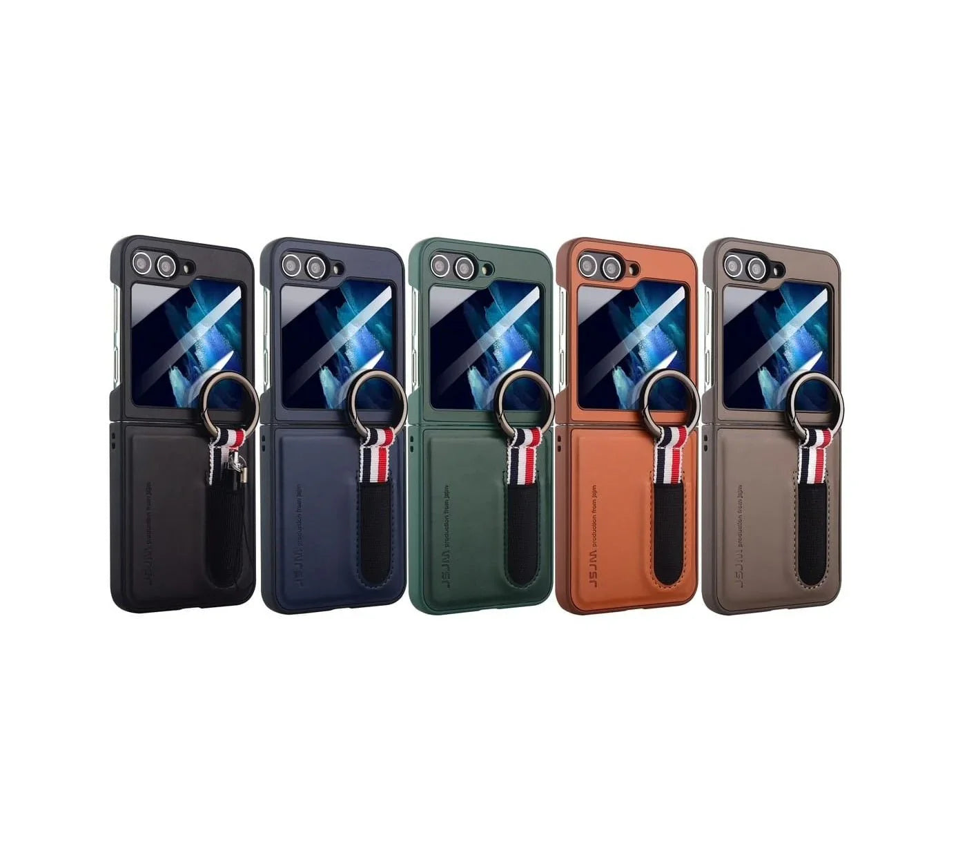 Smart Ring Wallet Case – Flip Phone Protective Cover with Card Holder